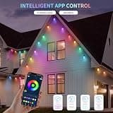 CAWWS 50ft Smart RGBW LED Outdoor String Lights with 20 Dimmable Color Changing Bulbs