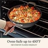 Calphalon 12-Inch Hard-Anodized Jumbo Frying Pan with Glass Lid and Extra High Capacity