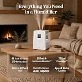 LEVOIT LV600S Smart Warm and Cool Mist Ultrasonic Humidifier, 6L Capacity, 753 Sq. Ft.
