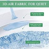Lysam Cooling 3D Air Fabric Split King Mattress Protector, 2-Pack Set