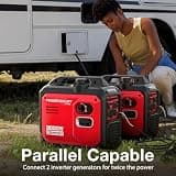 PowerSmart 3000W Portable Inverter Generator with CO Alarm Safety System