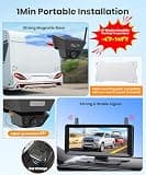 AUTO-VOX Solar Magnetic Wireless RV Backup Camera with 7.2" Split DVR Monitor