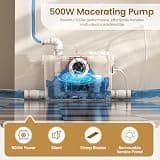 Vevor 500W Compact Macerating Toilet System with Space-Saving Rear Discharge