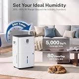 Yaufey 80-Pint Energy Star Certified Dehumidifier with Smart Humidity Control