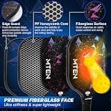 MTEN Fiberglass USAPA Approved Pickleball Paddle Set