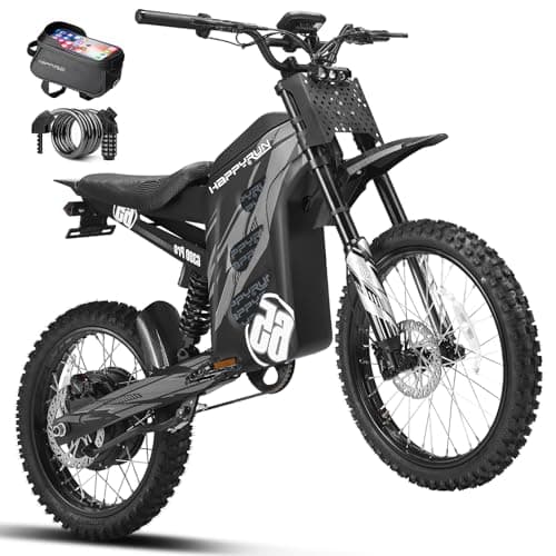 HAPPYRUN G300 Pro 72V 30Ah Electric Dirt Bike for Adults, 6500W Peak Motor
