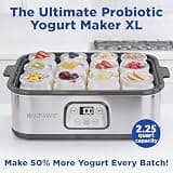 Ultimate Probiotic XL High-Capacity Yogurt Maker with Twelve 6oz Glass Jars