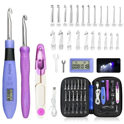 Counting Digital Crochet Kit with 22 Interchangeable Needles and 2-Level LED Output