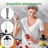 Turelar 5-in-1 1100W Handheld Immersion Blender Set with Scratch-Free Guard