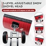 ONECHOI 29-Inch Manual Wheeled Snow Shovel with Polyurethane Solid Wheels