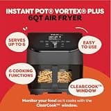 Instant Pot Vortex Plus 6-Quart ClearCook Air Fryer with Viewing Window