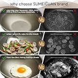 SUMEIGUAN 13-Inch Titanium Scratch-Resistant Nonstick Wok with Cool-Touch Handle
