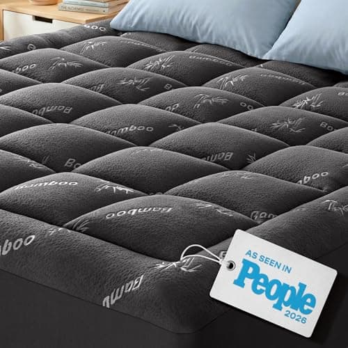 Niagara Sleep Solution Bamboo Pillow Top King Mattress Pad in Dark Gray
