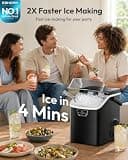 EUHOMY Portable 40-Pound Nugget Ice Maker with Integrated Carry Handle
