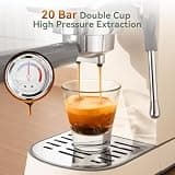 Gevi 20-Bar Espresso Machine with 35-Setting Burr Grinder and Barista Accessory Kit