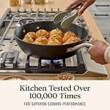 Calphalon 12-Inch Hard-Anodized Jumbo Frying Pan with Glass Lid and Extra High Capacity