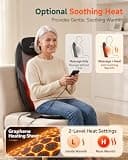 Snailax 2026 Upgraded Shiatsu Roller Back Massager Pad with Seat Vibration