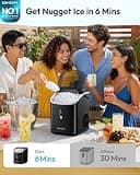EUHOMY Portable Countertop Nugget Ice Maker with Carry Handle and 34 lbs Yield