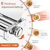 Hozodo 3-in-1 Professional Stainless Steel Pasta Maker for KitchenAid Mixers
