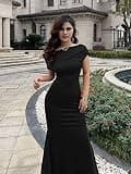 YMDUCH Elegant Sleeveless Off-Shoulder Mermaid Silhouette Formal Evening Gown
