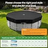 SIHAIAN 18-Foot Round Fabric Pool Cover with Built-In Automatic Drain System