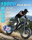 YVY 20-Inch Fat Tire Electric Utility Bike, 1500W Motor, 48V 15.6Ah Battery