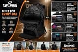 Spalding 30L Waterproof Oxford Fabric Basketball Backpack for Men and Women