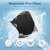 AIUZLK P260 Ultra-Quiet H13 HEPA Room Air Purifier with Washable Pre-Filter