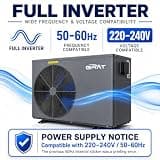 GRAT 75,000 BTU Heavy-Duty Full Inverter 220V Above-Ground Pool Heat Pump