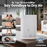 Everlasting Comfort Upgraded 6L Top-Fill Ultrasonic Humidifier with Essential Oil Tray