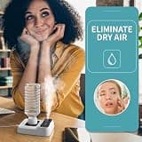 HOMDIS HU100-WHI Portable Travel Humidifier with Smart Bottle-Top Design