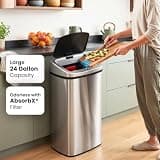 iTouchless 24-Gallon Commercial-Grade Touchless Sensor Kitchen Trash Can