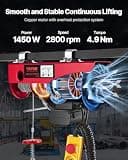 VEVOR 1760lbs Electric Wire Hoist with 14ft Control Handle