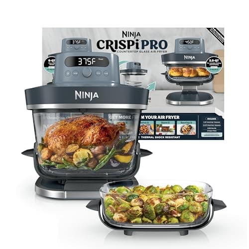 Ninja Crispi Pro 6-in-1 Glass Air Fryer with 6QT and 2.5QT Containers