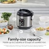 Hamilton Beach Digital Programmable Rice Cooker and Food Steamer, 4-Cup Uncooked