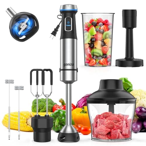 Ganiza 6-in-1 Immersion Blender Workstation with Dual-Rod Frothing System