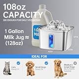 Veken Award-Winning Stainless Steel Cat Water Fountain, Large 3.2L Capacity