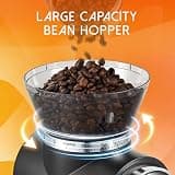 Ollygrin Compact Electric Conical Burr Coffee Grinder with Touch Panel