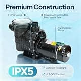 VIVOHOME 2.0 HP Single Speed Self-Priming Pool Pump for In-Ground Pools, 6800 GPH