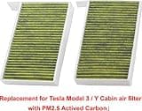 EPAuto CP681 Premium HVAC Activated Carbon Cabin Air Filter for Model 3 & Y