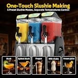 GSEICE 45L Triple-Tank Commercial Slushy Machine with Illuminated Tanks