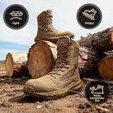 NORTIV 8 Peakforce-Nano 8-Inch Tactical Composite Toe Side-Zip Work Boot
