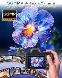 Frenitt 4K Digital Camera with 56MP Capture and 360-Degree Rotating Mode Dial