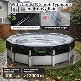 QH.HOME 550D Extra-Thick Winter Pool Cover Designed for Steel Wall Pools