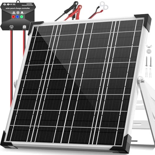 Voltset 20W 12V Monocrystalline Solar Battery Charger Panel with Built-In MPPT Controller
