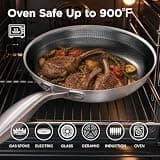 COOKER KING 3-Piece Tri-Ply Stainless Steel Etched Nonstick Frying Pan Set