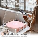 Vintage 3-Speed Vinyl Record Player with Built-in Speakers & EQ Controls