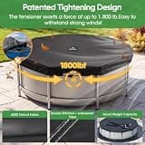 SIHAIAN 18-Foot Round Fabric Pool Cover with Built-In Automatic Drain System