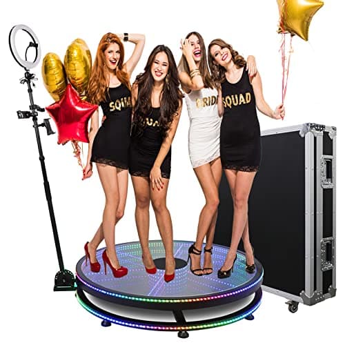 MWE 39.4-Inch Premium Glass 360 Photo Booth Machine with Extra Battery and Case