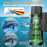 Asacam 10x42 HD Ultra-Lightweight Binoculars with Wide Field of View